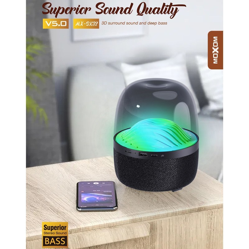 اسپیکر بلوتوثی قابل حمل MOXOM مدل MX-SK32