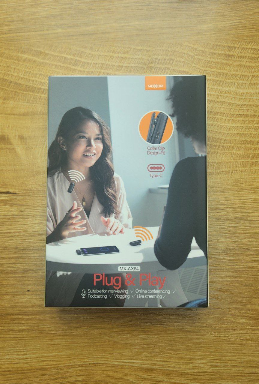 میکروفون دوگانه بی‌سیم یقه‌ای موکسوم مدل MX-AX64 تایپ C