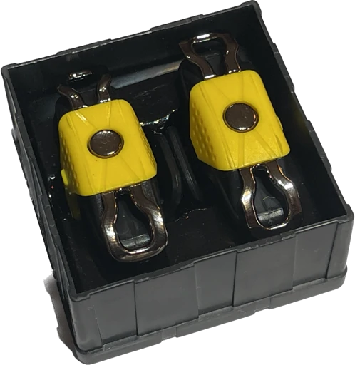 دسته پابجی انگشتی X10 جعبه زرد مشکی – کنترل حرفه‌ای بازی موبایل